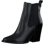 TAMARIS WOMENS 25068-41 BLACK Leather Heeled Western Ankle Boot