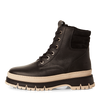 TAMARIS WOMENS 25200-45 003  Black/Cream Combination Leather Biker Style Ankle Boot