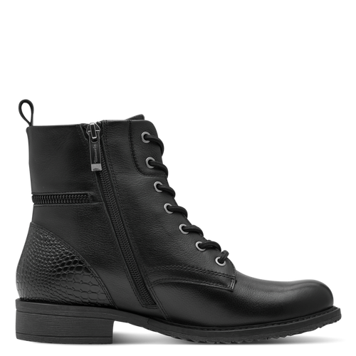 TAMARIS WOMENS 25273-45 001 Black Leather Zip Detail Ankle Boot