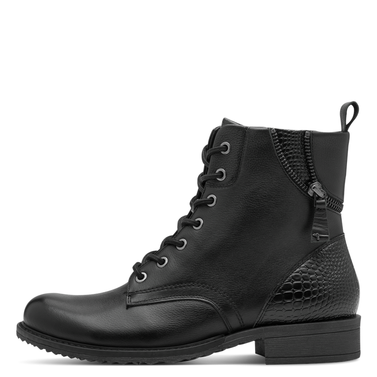 TAMARIS WOMENS 25273-45 001 Black Leather Zip Detail Ankle Boot