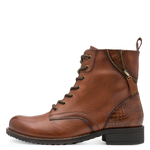 TAMARIS WOMENS 25273-45 305 Cognac Leather Zip Detail Ankle Boot