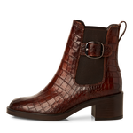 TAMARIS WOMENS 25307-45 395 Cognac Croco Leather Chelsea Style Boot