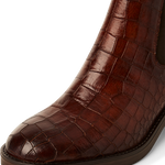 TAMARIS WOMENS 25307-45 395 Cognac Croco Leather Chelsea Style Boot