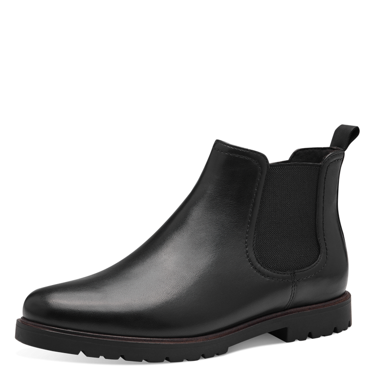 TAMARIS WOMENS 25348-43 003 Black Leather Chelsea Style Ankle Boots