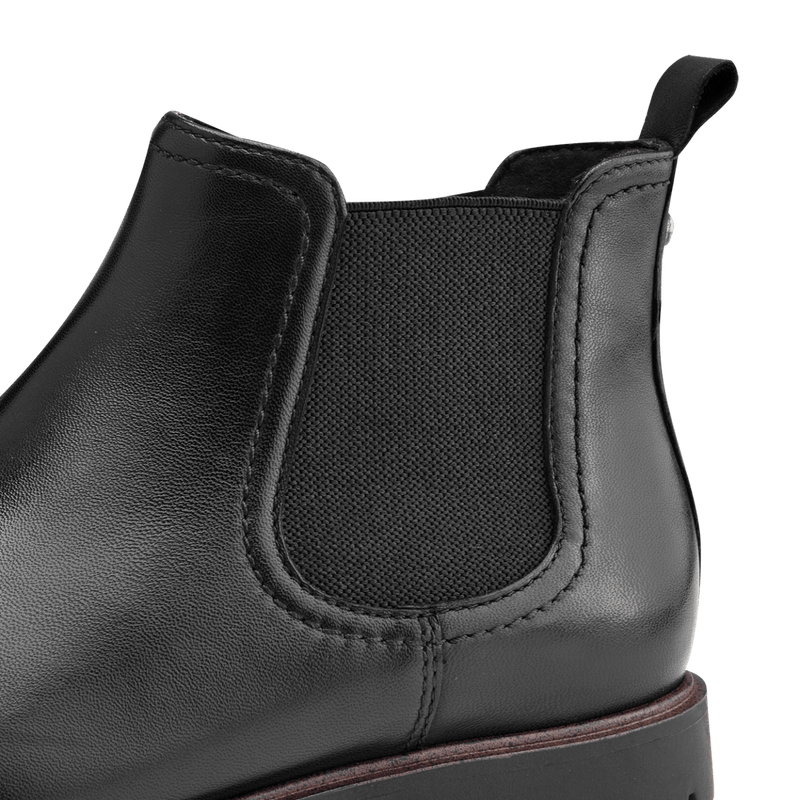 TAMARIS WOMENS 25348-43 003 Black Leather Chelsea Style Ankle Boots