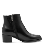 TAMARIS WOMENS 25366-45 001  Black Leather Comb Heeled Ankle Boot