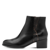 TAMARIS WOMENS 25366-45 001  Black Leather Comb Heeled Ankle Boot