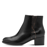 TAMARIS WOMENS 25366-45 001  Black Leather Comb Heeled Ankle Boot
