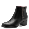 TAMARIS WOMENS 25366-45 001  Black Leather Comb Heeled Ankle Boot