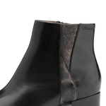 TAMARIS WOMENS 25366-45 001  Black Leather Comb Heeled Ankle Boot