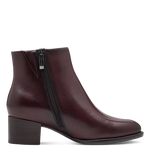 TAMARIS WOMENS 25366-45 537 Merlot Leather Comb Heeled Ankle boot