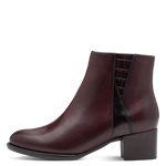 TAMARIS WOMENS 25366-45 537 Merlot Leather Comb Heeled Ankle boot