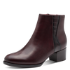 TAMARIS WOMENS 25366-45 537 Merlot Leather Comb Heeled Ankle boot