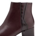 TAMARIS WOMENS 25366-45 537 Merlot Leather Comb Heeled Ankle boot