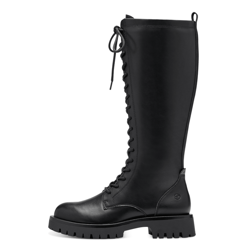 TAMARIS WOMENS 25609-41 BLACK  Biker Style Long Boot