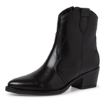 TAMARIS WOMENS 25702-41 003 BLACK Leather Western Styled ankle Boots