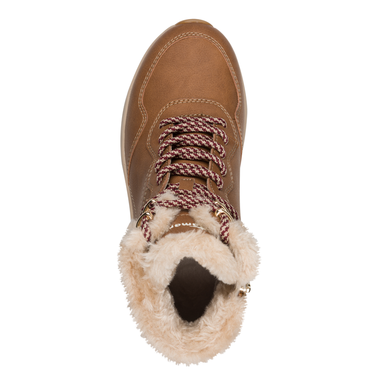 TAMARIS WOMENS 26278-45 305 Cognac Waterproof/Warmlined Ankle Boot