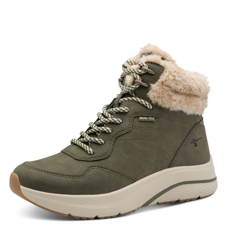 TAMARIS WOMENS 26278-45 722 Olive Waterproof/Warmlined Ankle Boot