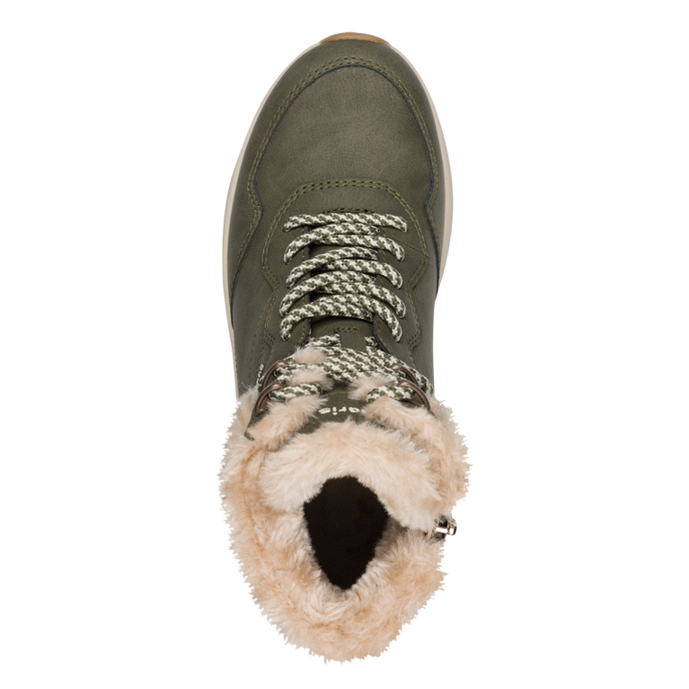 TAMARIS WOMENS 26278-45 722 Olive Waterproof/Warmlined Ankle Boot