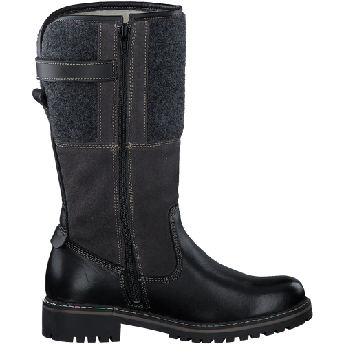 TAMARIS WOMENS 26432-41 Black Leather/Textile Combination DuoTEX Long Boot