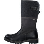 TAMARIS WOMENS 26432-41 Black Leather/Textile Combination DuoTEX Long Boot