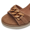 TAMARIS WOMAN 28013 Camel Brown Leather/Suede Wedge Sandal