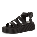 TAMARIS WOMAN 28017 Black Leather Chunky Sandal