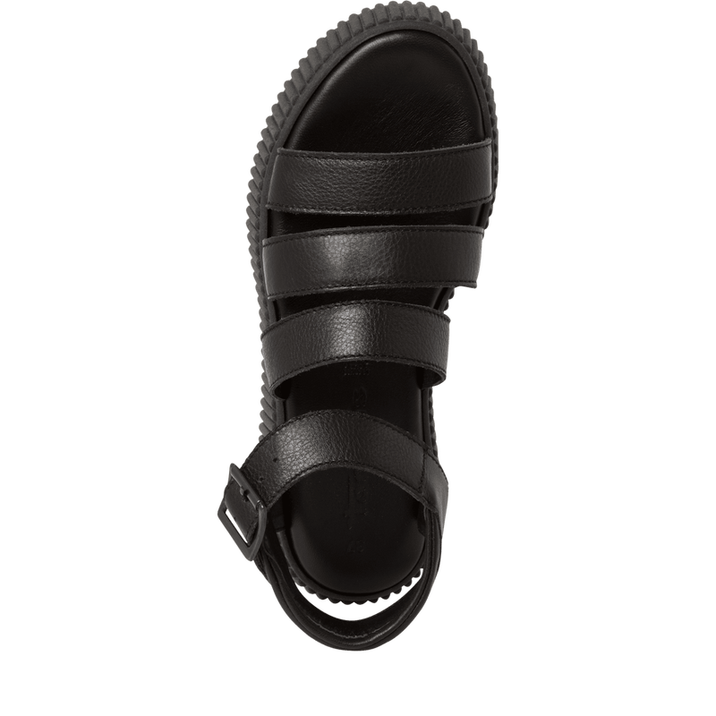 TAMARIS WOMAN 28017 Black Leather Chunky Sandal