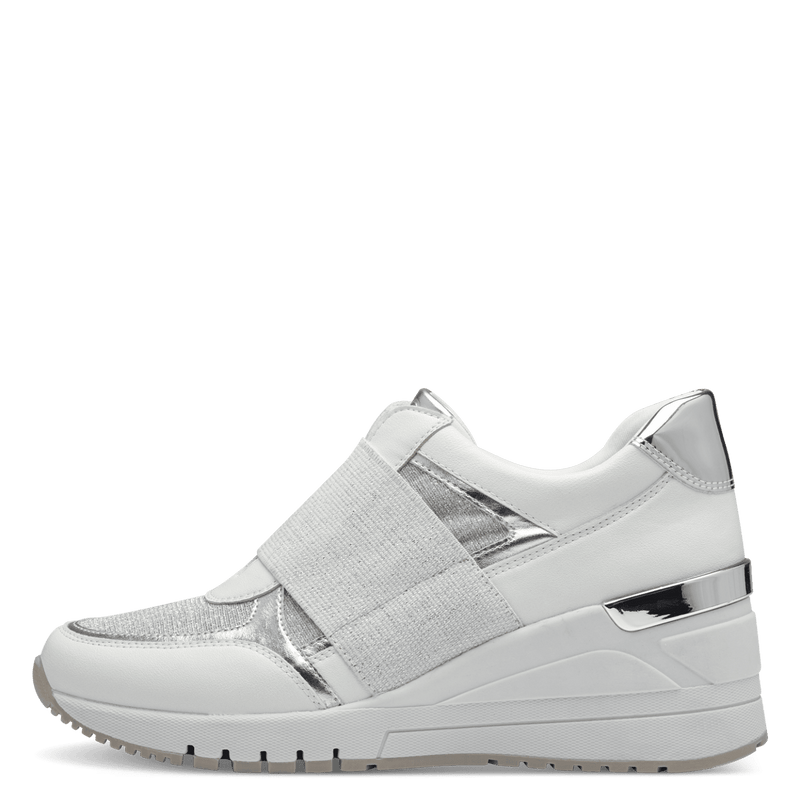 Marco tozzi silver trainers on sale