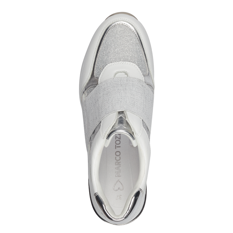 Marco tozzi silver trainers clearance
