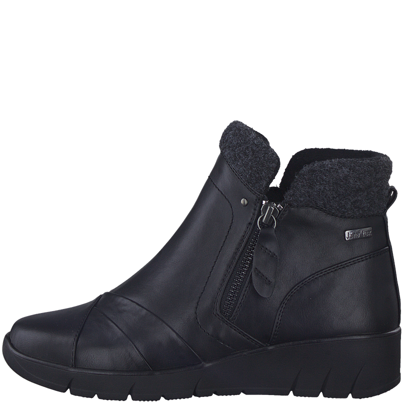 JANA WOMENS 26461 ELOO Womens Black Twin-Zip Ankle Boot Wide Fit