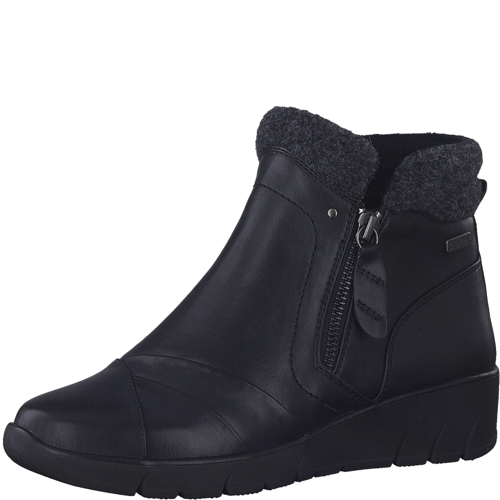 JANA WOMENS 26461 ELOO Womens Black Twin-Zip Ankle Boot Wide Fit