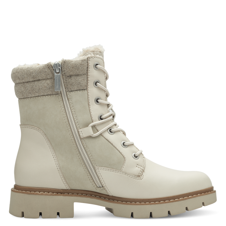 TAMARIS WOMENS 86404-43 411 Ivory Leather Warm Lined TEX Ankle Boot