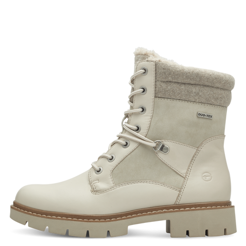 TAMARIS WOMENS 86404-43 411 Ivory Leather Warm Lined TEX Ankle Boot