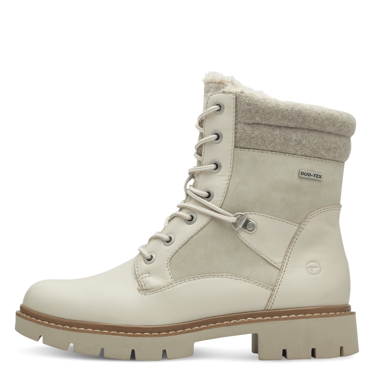 TAMARIS WOMENS 86404-43 411 Ivory Leather Warm Lined TEX Ankle Boot