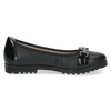 CAPRICE WOMENS 22153-45 019 VIVIAN Black Comb Leather Ballet Style Shoes