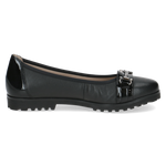 CAPRICE WOMENS 22153-45 019 VIVIAN Black Comb Leather Ballet Style Shoes