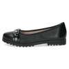 CAPRICE WOMENS 22153-45 019 VIVIAN Black Comb Leather Ballet Style Shoes