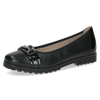 CAPRICE WOMENS 22153-45 019 VIVIAN Black Comb Leather Ballet Style Shoes