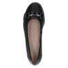 CAPRICE WOMENS 22153-45 019 VIVIAN Black Comb Leather Ballet Style Shoes