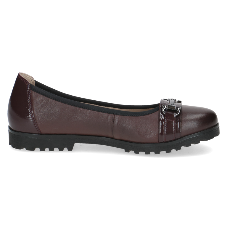 CAPRICE WOMENS 22153-45 551 VIVIAN Bordeaux Comb Leather Ballet Style Shoes