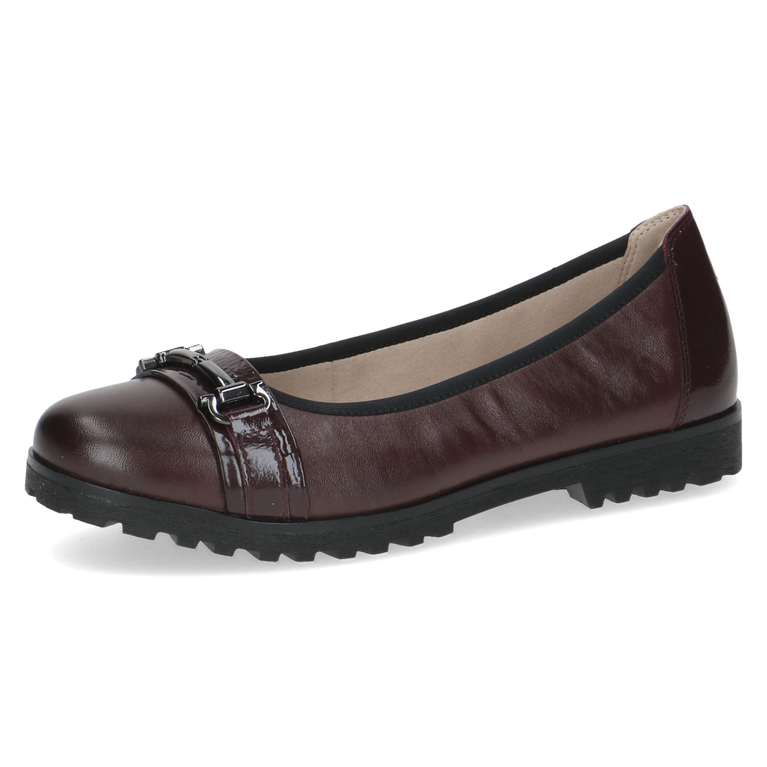 CAPRICE WOMENS 22153-45 551 VIVIAN Bordeaux Comb Leather Ballet Style Shoes