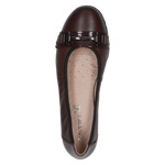CAPRICE WOMENS 22153-45 551 VIVIAN Bordeaux Comb Leather Ballet Style Shoes
