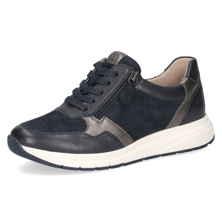 CAPRICE WOMENS 23752-45 880 KAIA Navy Leather Combination Trainer