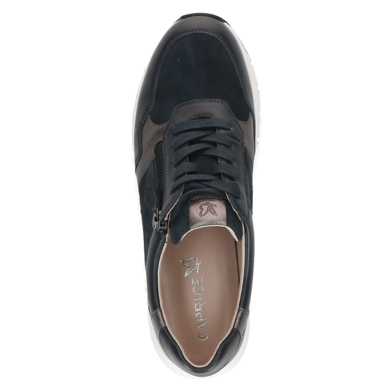 CAPRICE WOMENS 23752-45 880 KAIA Navy Leather Combination Trainer