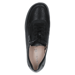 CAPRICE WOMENS 23766-43 019 VERA Black Leather Lace-Up Shoe