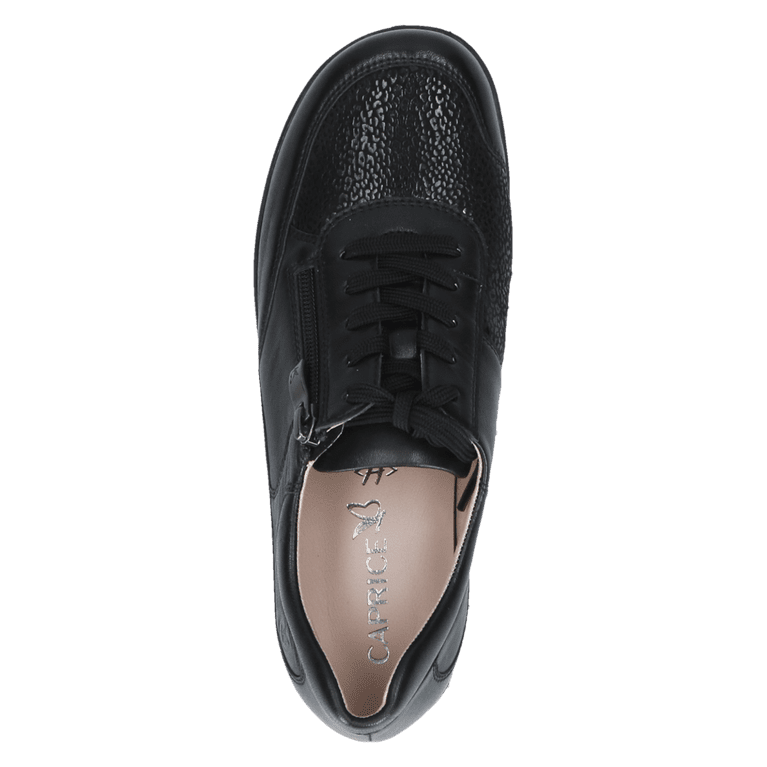 CAPRICE WOMENS 23766-43 019 VERA Black Leather Lace-Up Shoe