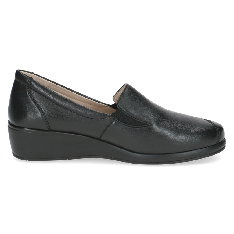 CAPRICE WOMENS 24350-45 004 FINJA Black Leather Slip-On Shoe