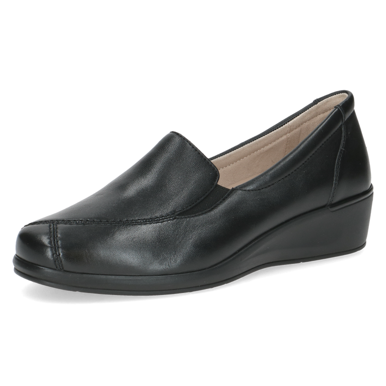 CAPRICE WOMENS 24350-45 004 FINJA Black Leather Slip-On Shoe