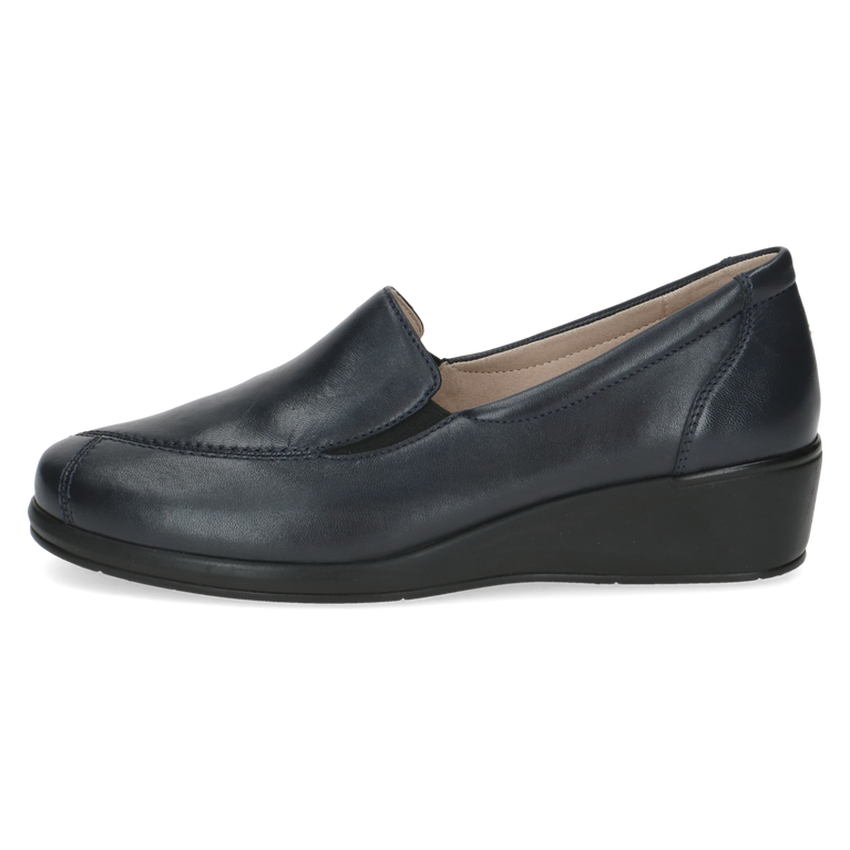 CAPRICE WOMENS 24350-45 856 FINJA Navy Leather Slip-On Shoe